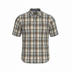 Carhartt Pearl Snap Plaid Shirt Mens L Relaxed Fit Short Sleeve Twill